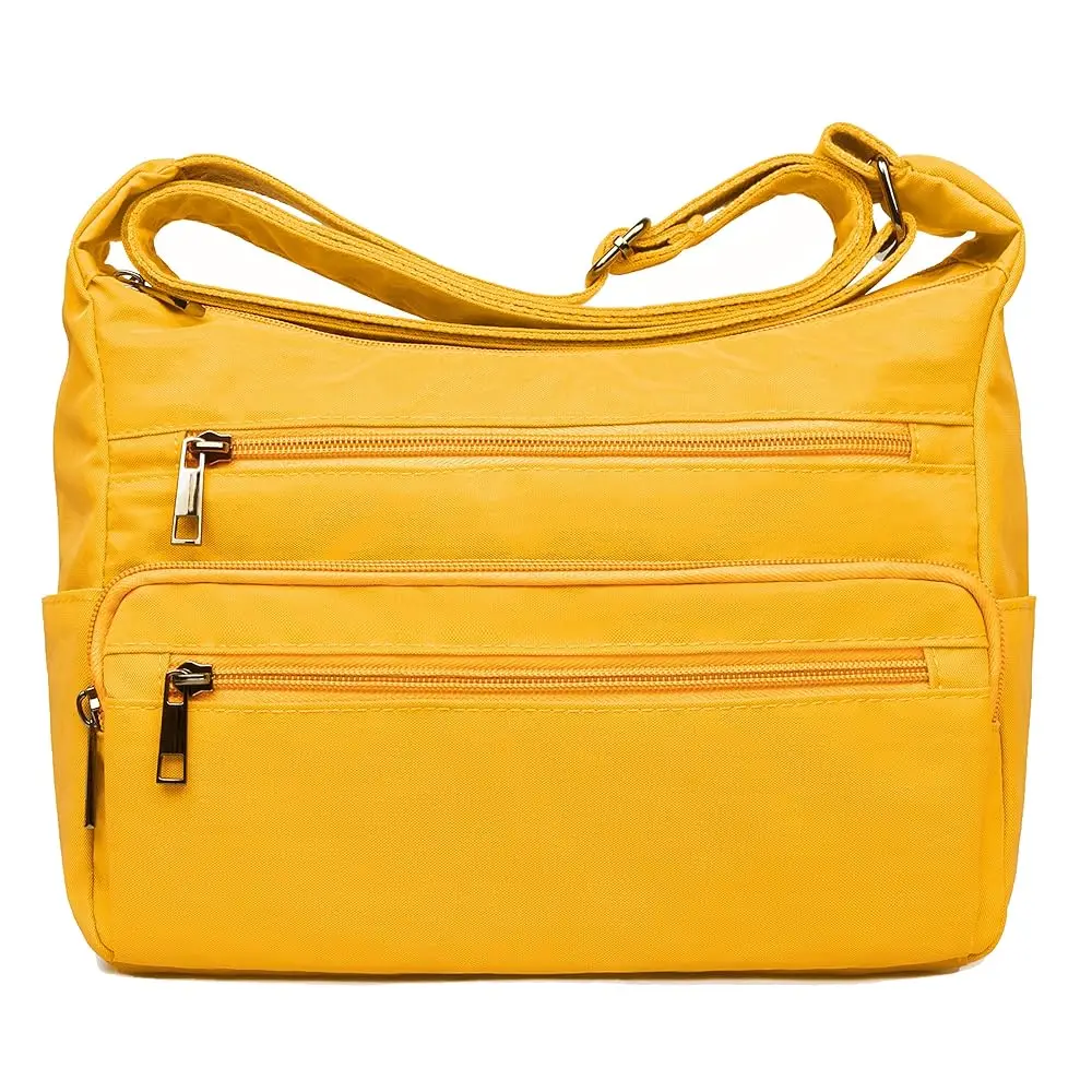 

RFID Purses for Women Fabric Nylon Multi Pocket Crossbody Bag Ladies Travel Handbag