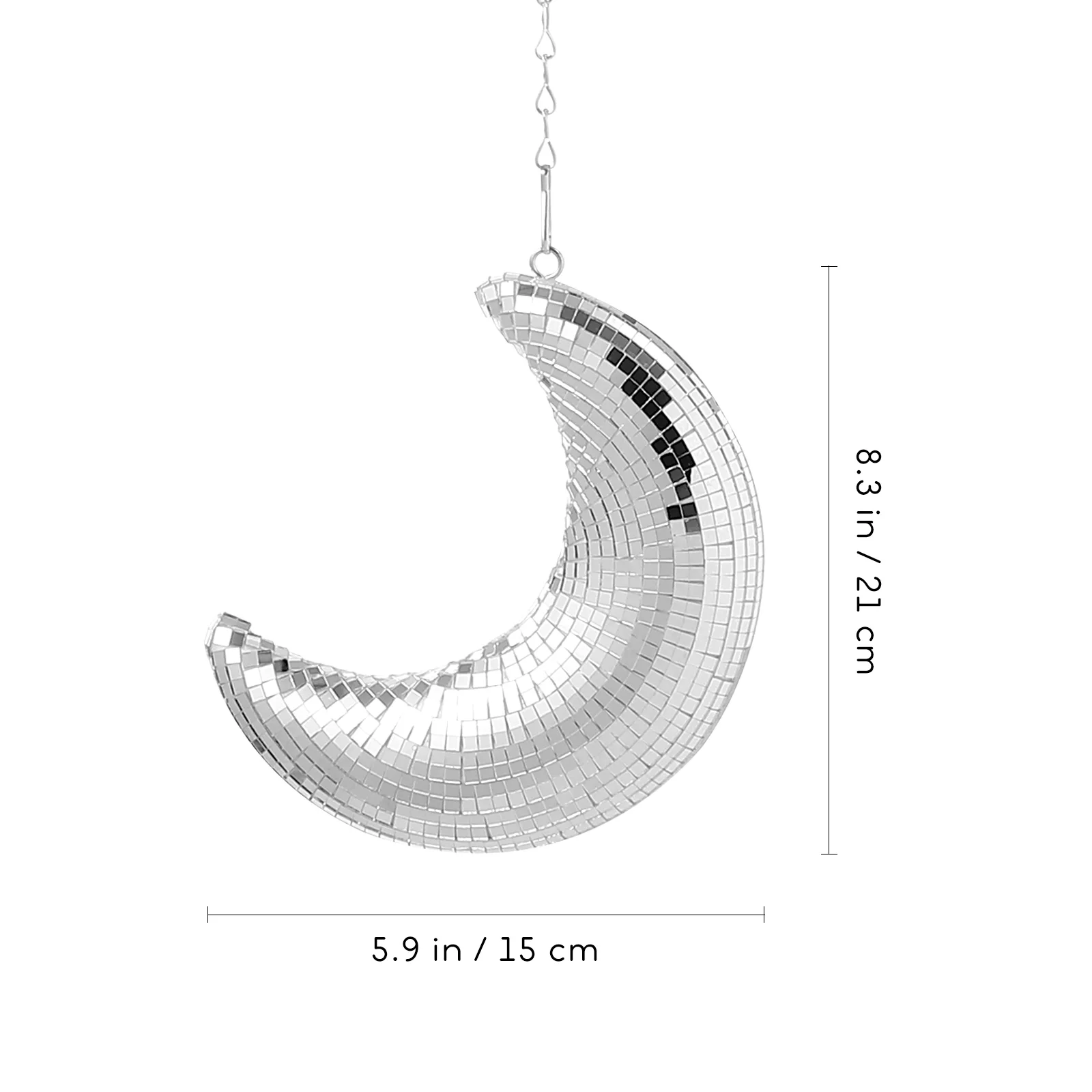 Подвеска в виде Луны, серебряное зеркало, диско-шар, подвесное украшение стены, геометрия комнаты, ретро