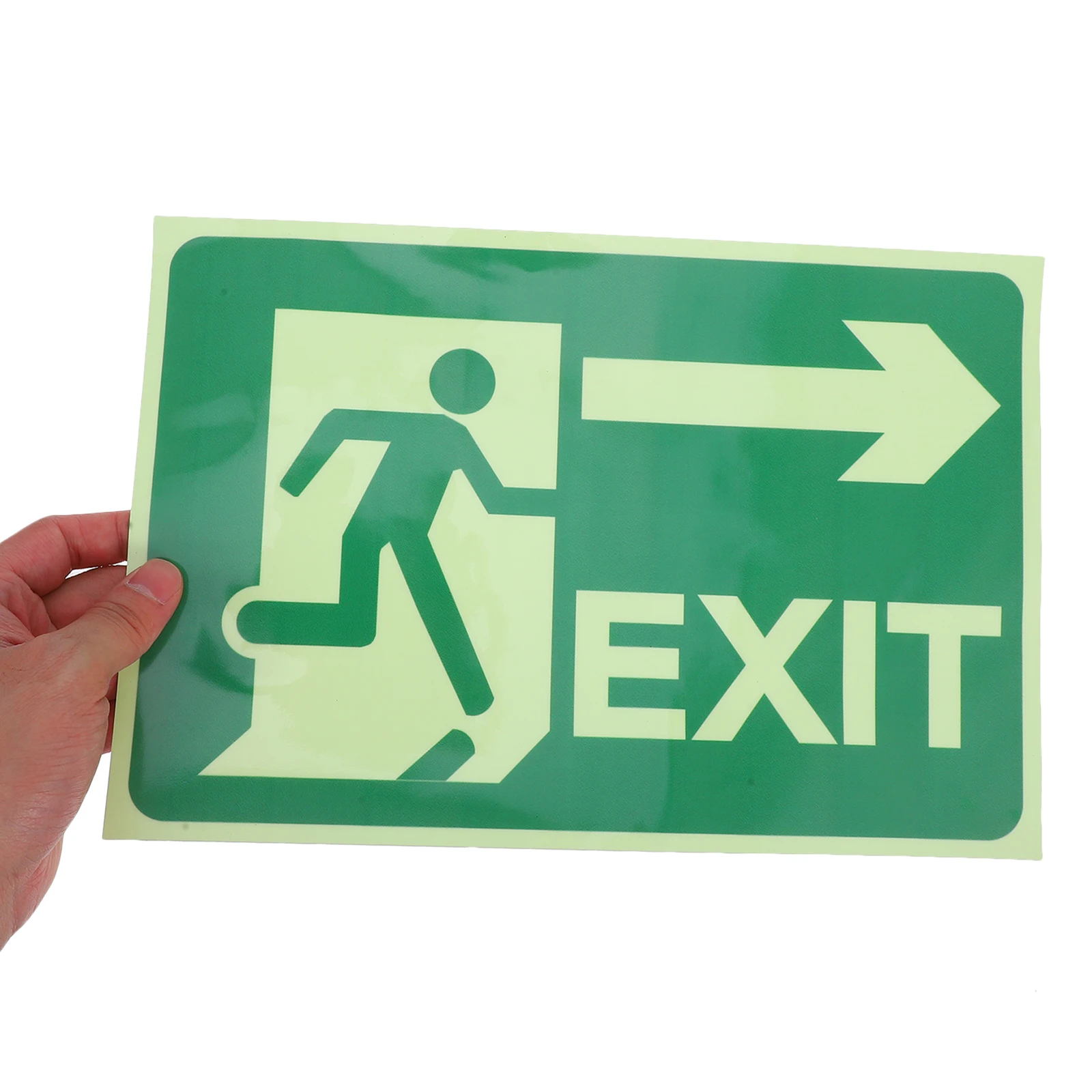 2 Sheets Glow in The Dark Exit Safety Sign Sticker Self Adhesive Emergency Reflective Exit Decals for Office Mall Evacuation
