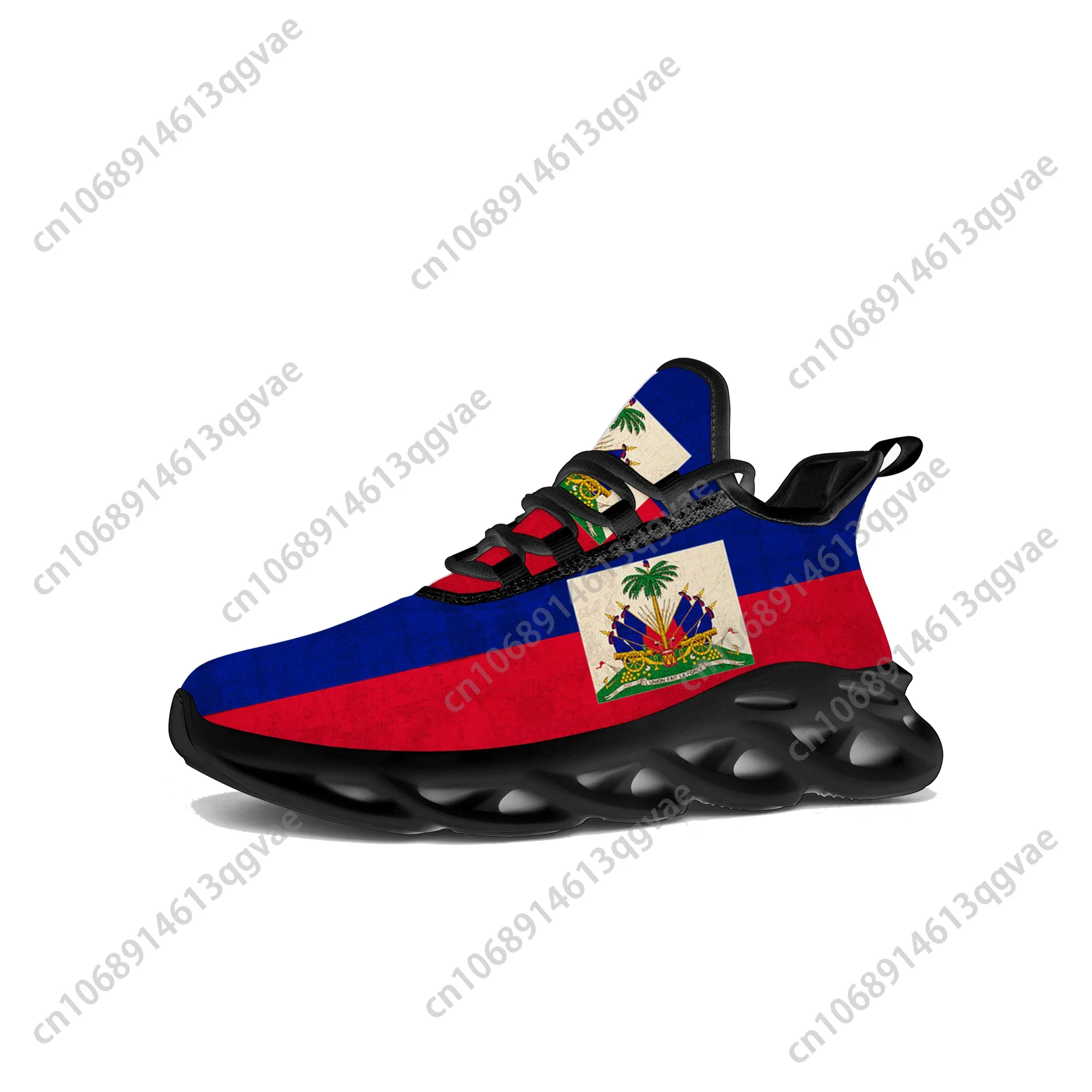 Haitian Flag Flats Sneakers Mens Womens Haiti Pop Sports Running High Quality Sneaker Lace Up Mesh Footwear Tailor-made Shoe