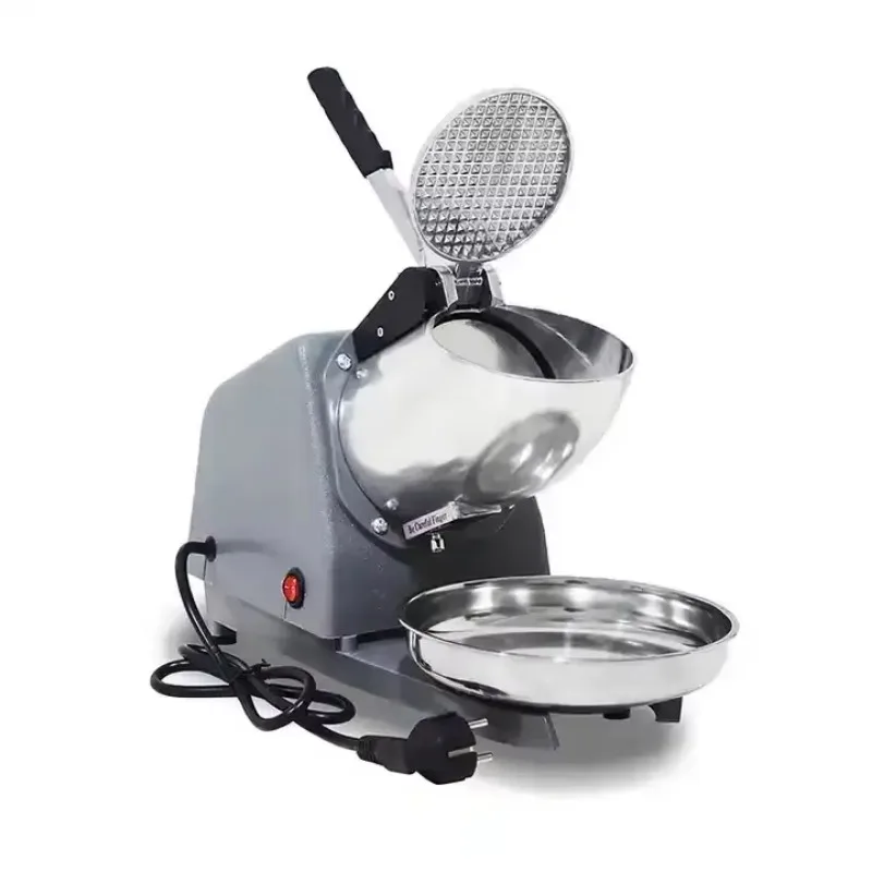 High Stainless Steel Ice Crusher Commercial Snow Cone Shaver Machine for Cold Drink Shop &  Shaved Ice Making