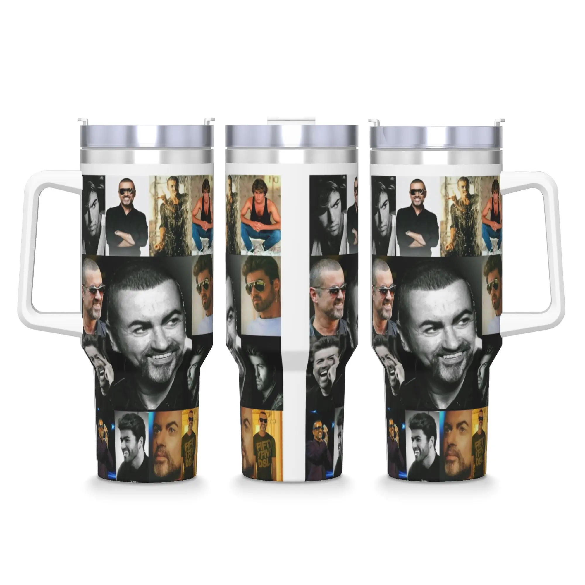 Stainless Steel Tumbler George Michael British Singer Mugs Cup With Straws  Beach Cold Drink Water Bottle Leakproof Coffee Mug