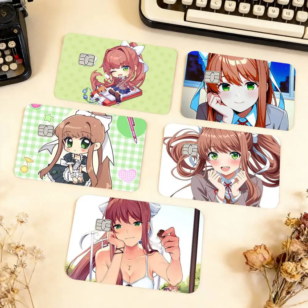 Cartoon Character M-Monika Waterproof Film Skin Cover Credit Card Stickers Debit Front Bank Bus Pass