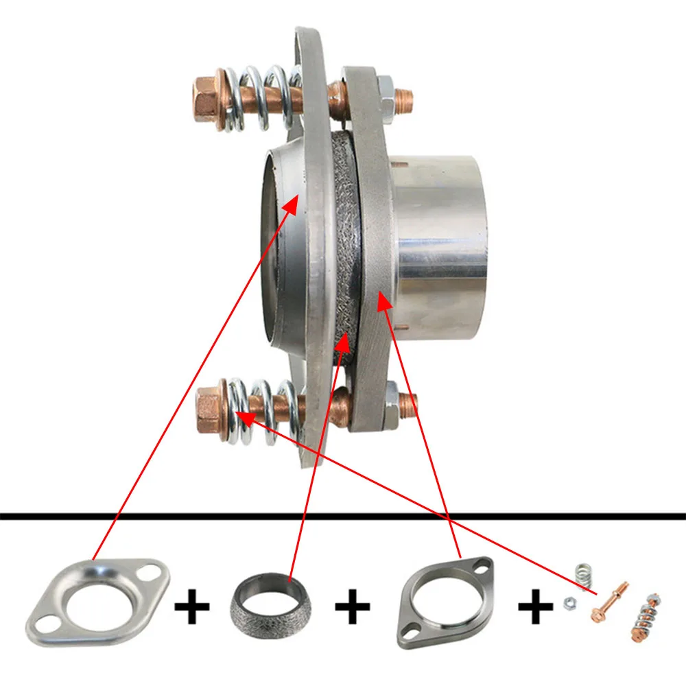 1 Set 51/63/76mm Exhaust Downpipe to Catback Donut Gasket flange Exhaust Flange for Universal Car