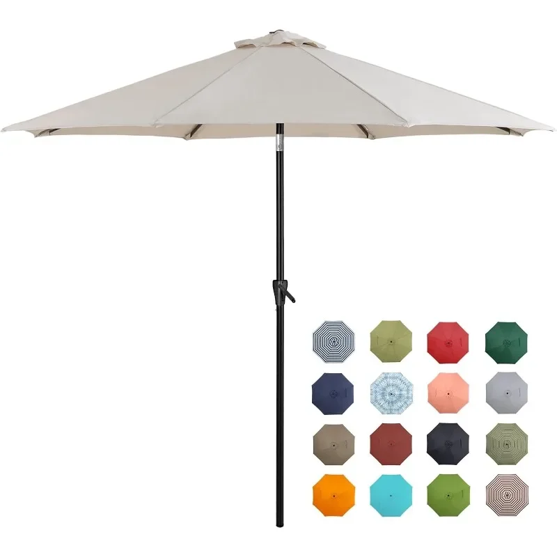 

Patio Market Outdoor Table Umbrella with Push Button Tilt and Crank,Large Sun Umbrella with Sturdy Pole&Fade resistant canopy