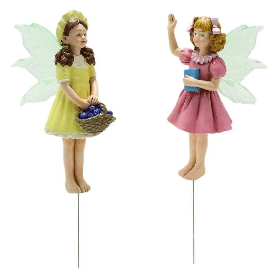 Adorable Fairy & Bird Statue - Handmade Resin, Outdoor Garden & Window Decor