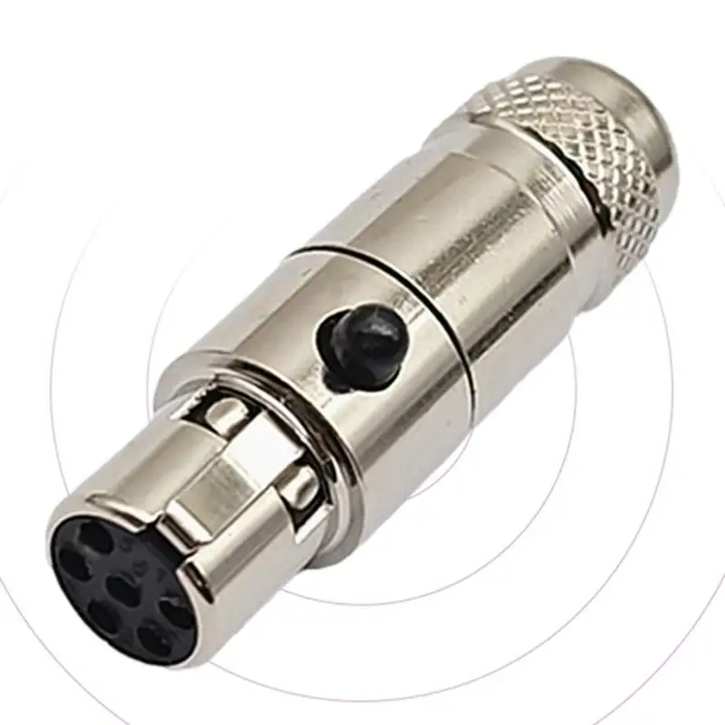 6 Pin XLR Connector Metal 6-Core Mini Audio Microphone Female 6PIN Adapter Socket 6 Pin Full Metal Audio Socket Metal 6-core