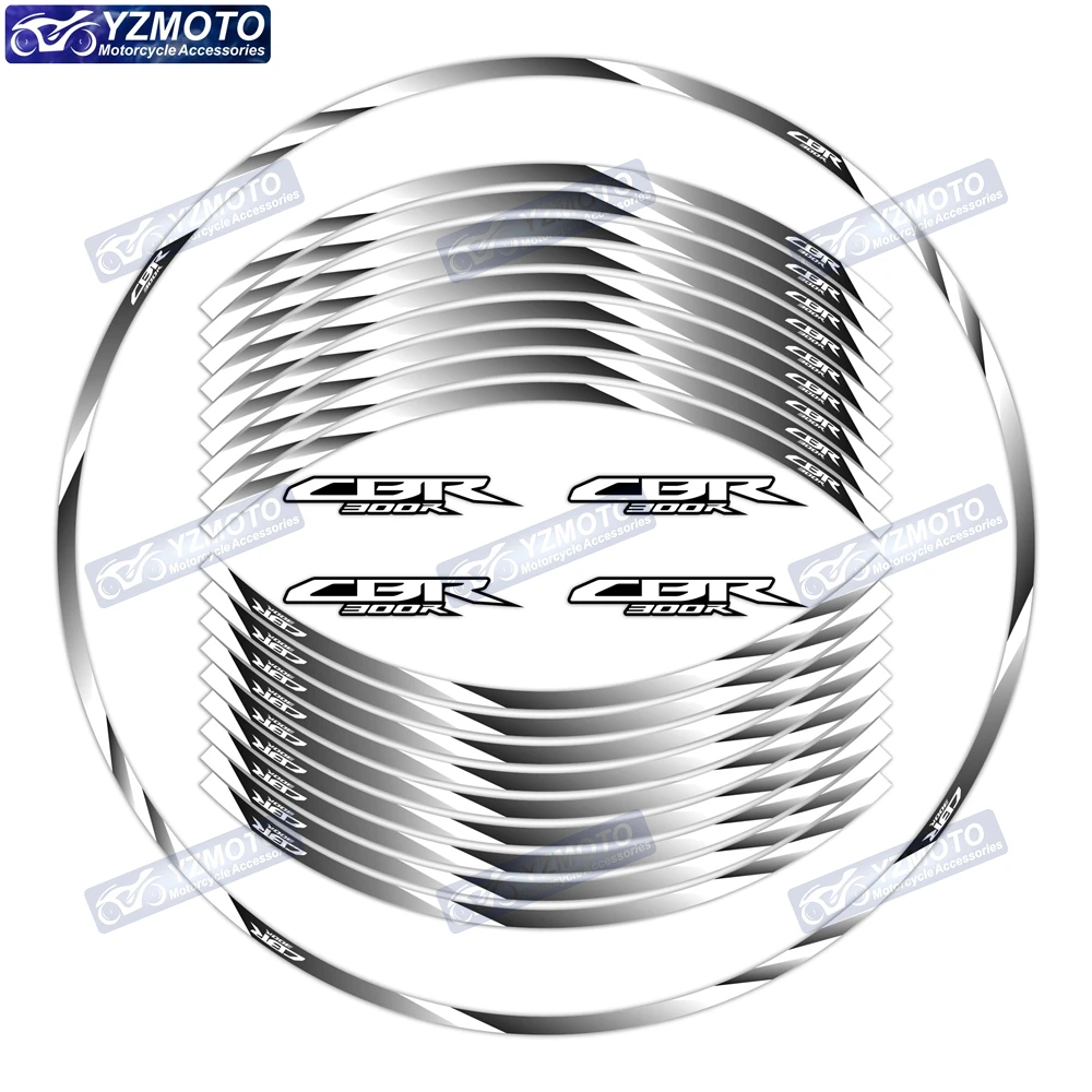 

Для Honda CBR300R CBR 300R мотоциклетные гоночные 17-дюймовые наклейки на переднюю и заднюю ступицу колеса, водостойкие светоотражающие наклейки на обод