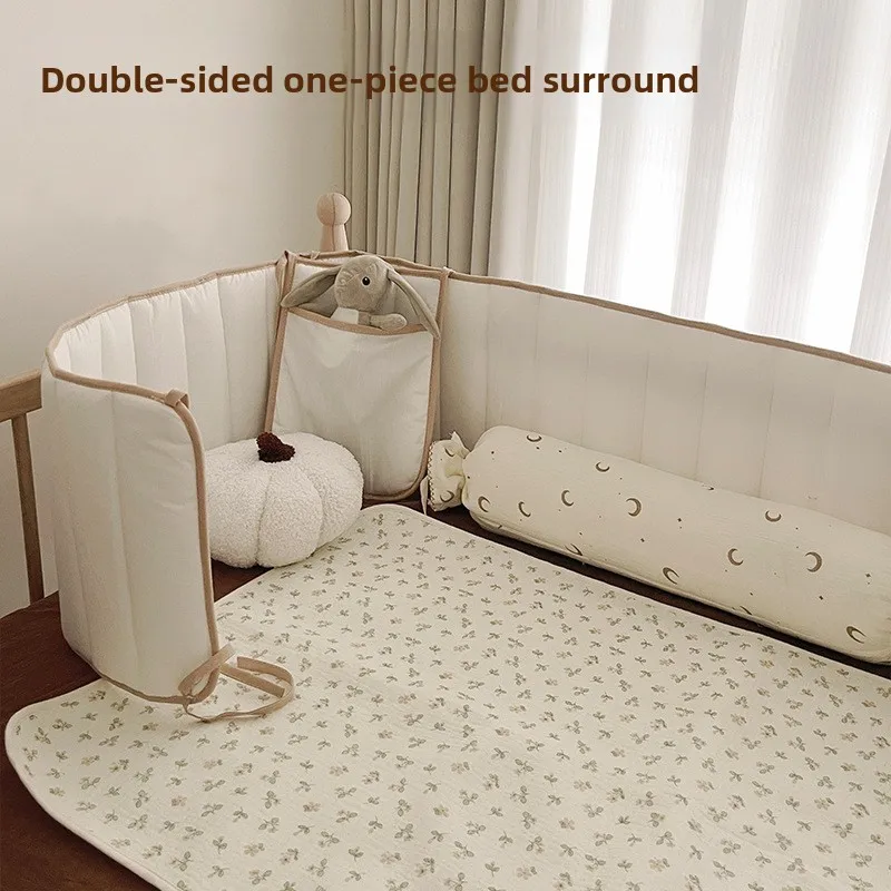 

Забор для кровати, мягкая сумка для кроватки, забор для кровати из чистого хлопка, цельная ткань для детей и детей, защита от столкновений