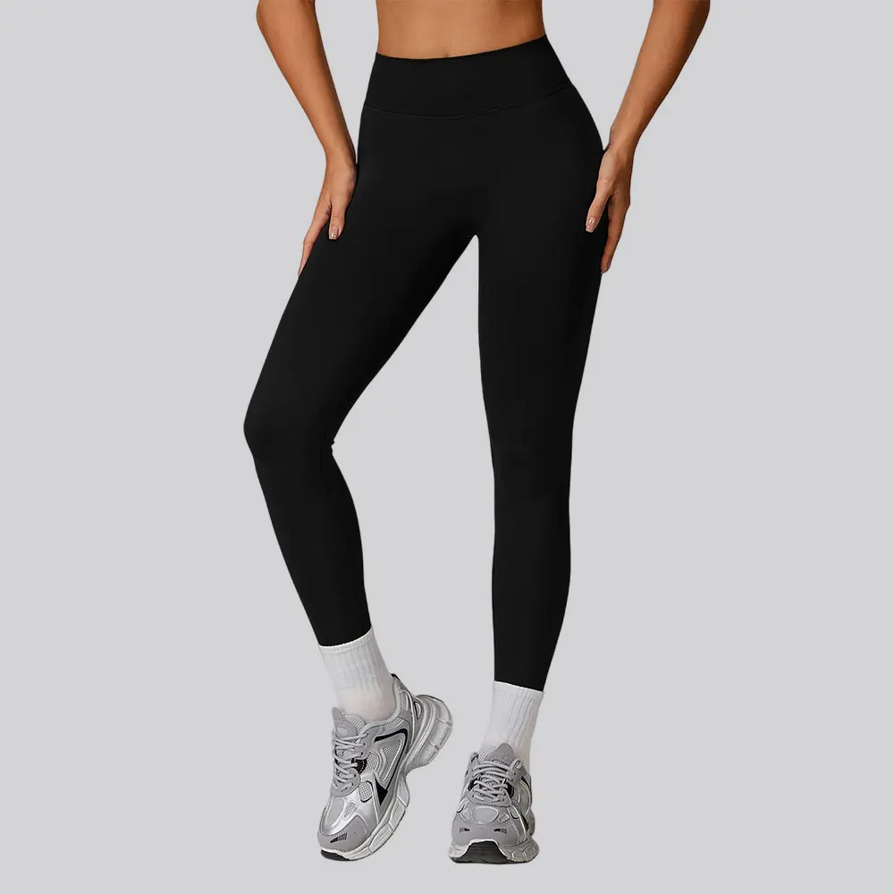 Seamless Fitness Leggings Women Sport High Waist Elastic Ribbed Yoga Leggings Gym Jogging Quick Dry Push Up Slim Pants Female