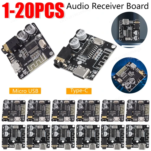 Placa receptora de Audio Bluetooth 5,0, placa decodificadora de MP3 sin pérdidas, 3,7-5V, AUX tipo C, módulo de música estéreo inalámbrico para Kit DIY, 1-20 piezas