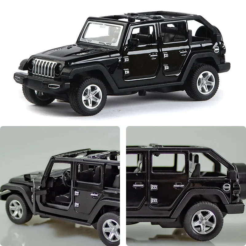 1:36 Alloy JEEPS Wrangler Car Model Simulation Off-road Vehicle Pull Back Car Decoration Ornaments Collection Toys For Children