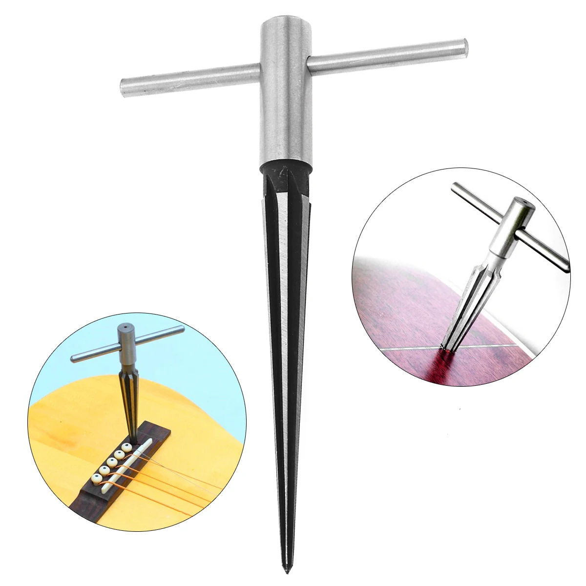 

3-13mm Guitar Bridge Pin Hole Reamer Tapered 5-degree 6 Flute Acoustic Guitar Woodworker DIY Pickup Tuning Peg Hole Luthier Tool