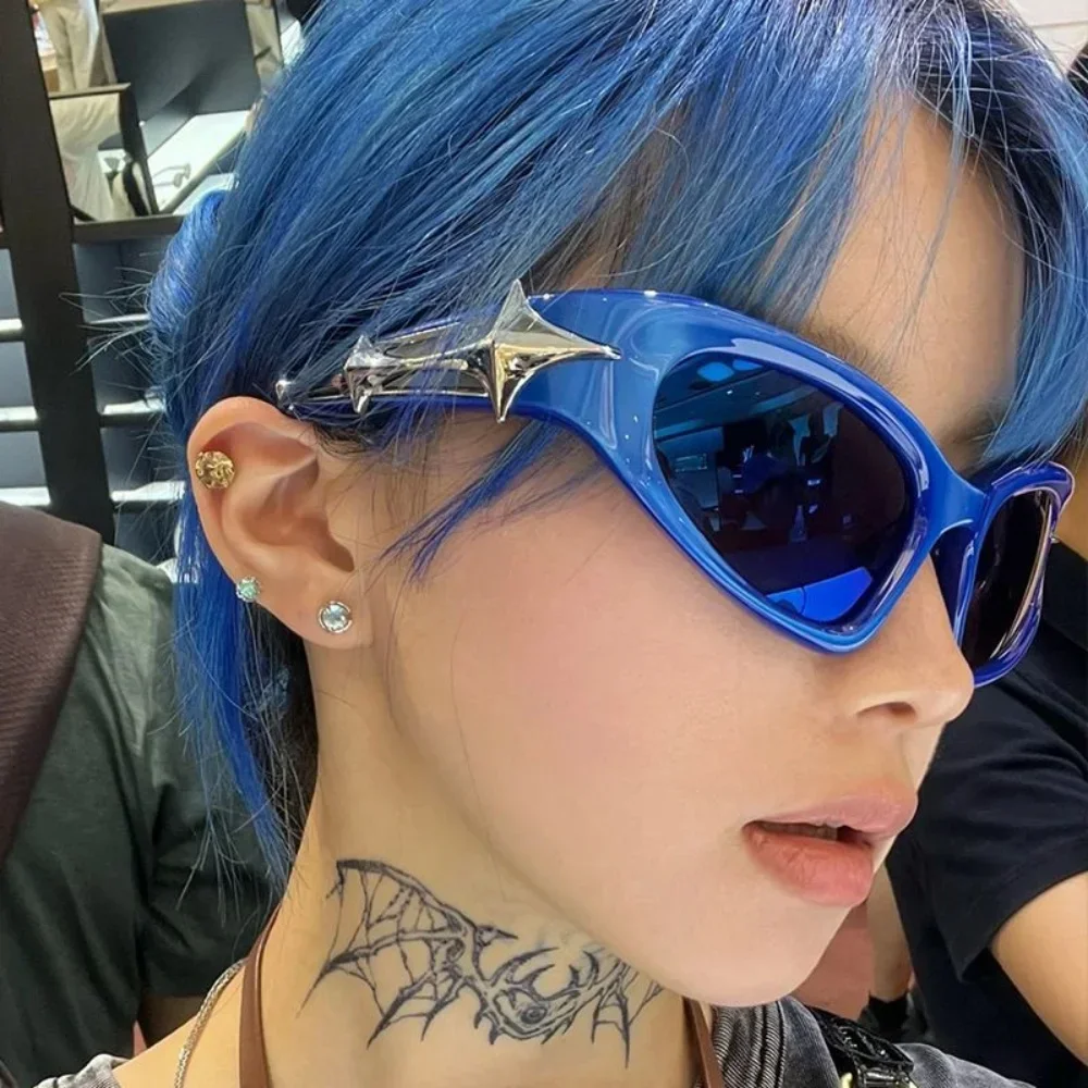 Y2k Fashion Punk Sports Sunglasses for Men Women Luxury Bran