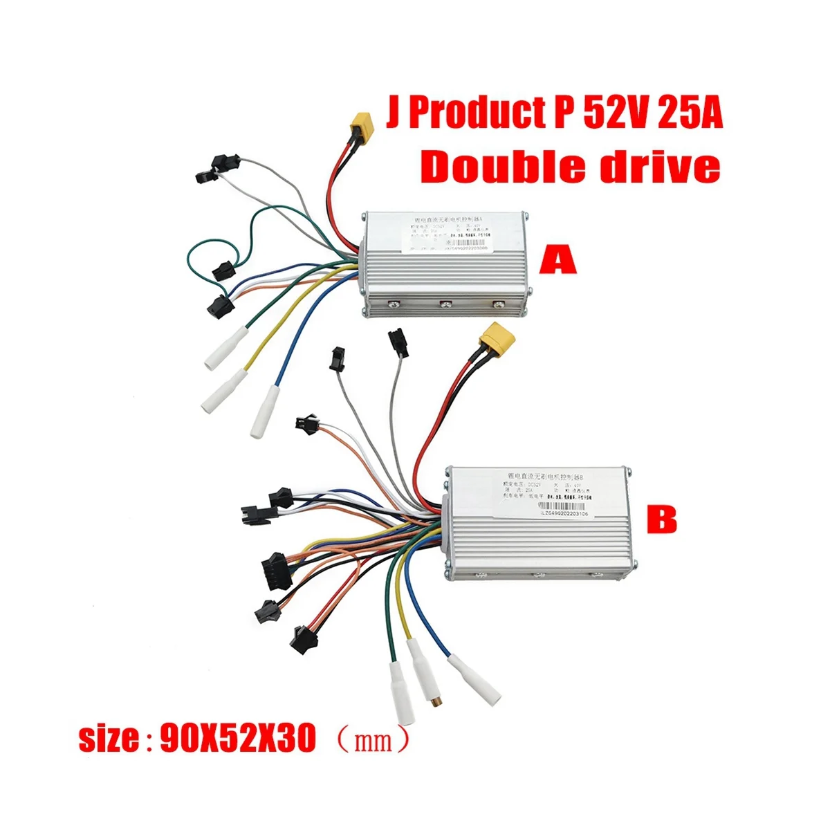 Controlador de Doble accionamiento para patinete eléctrico JP, Kit de controlador de accionamiento delantero y trasero, sin escobillas, 48V, 52V, 60V, 25A, 50A, AB, 1