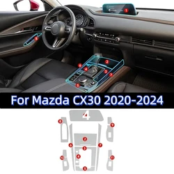 Anti-scratch Film For Mazda CX30 2020-2024 Car Door Center Console Media Dashboard Navigation TPU Protector Film Car Interior