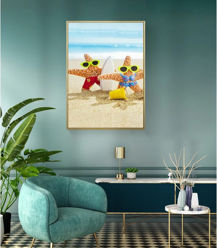 Youqu diy5d pintura diamante verão paisagem diamante bordado ponto cruz praia cheia quadrado/redondo strass decoração para casa