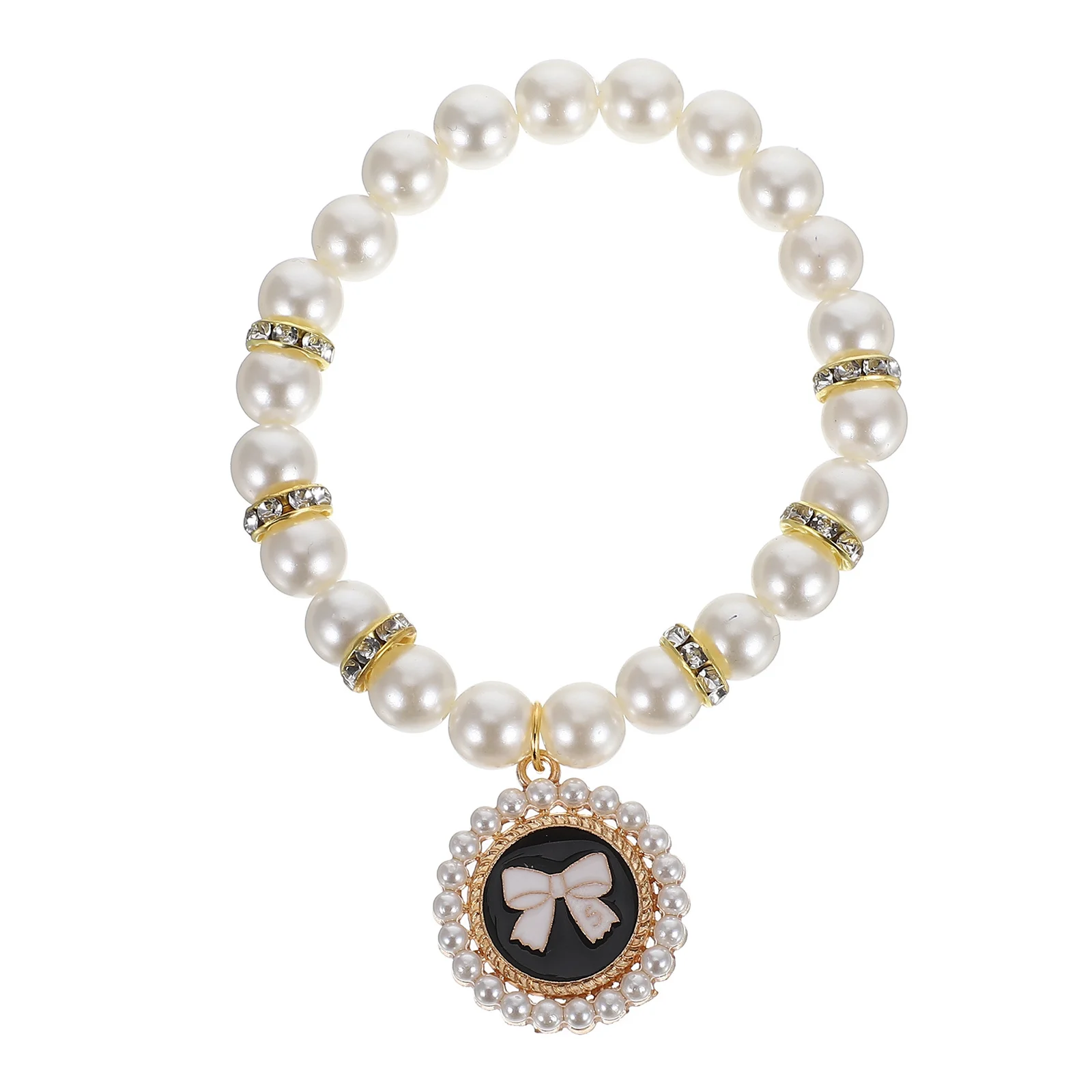 Haustier-Perlen-Halsketten-Halsband, zart, stilvoll, für Hunde und Katzen, Schmuck, ABS-Material, langlebig, bequeme Passform, elegantes Design, mittelgroße Hunde