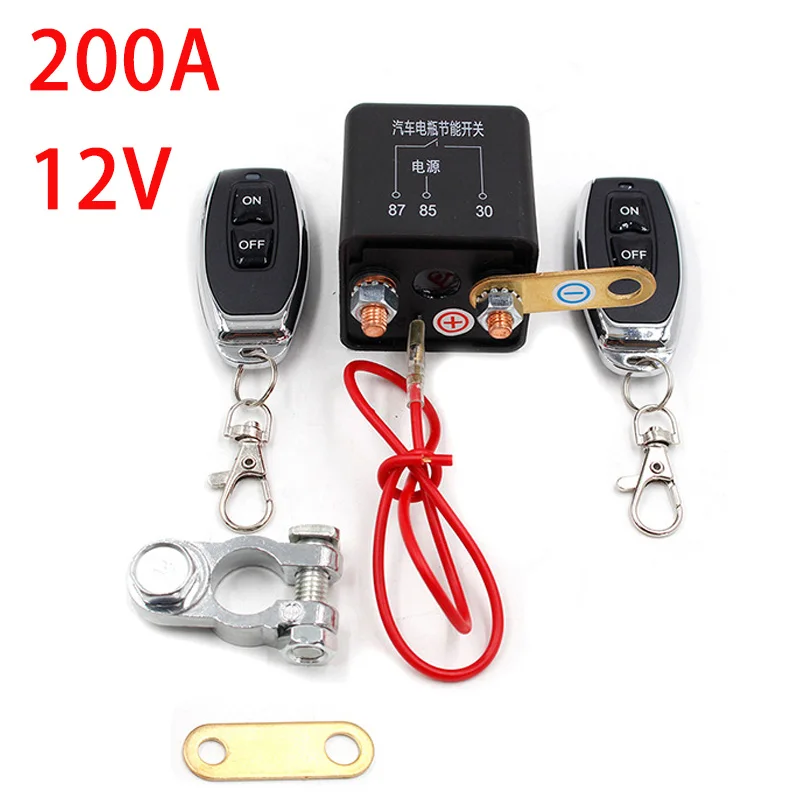 

12V 200A Universal Car Battery Remote Control Breaker Wireless Control Power-off Switch Power Switch Start Relay for Car Truck