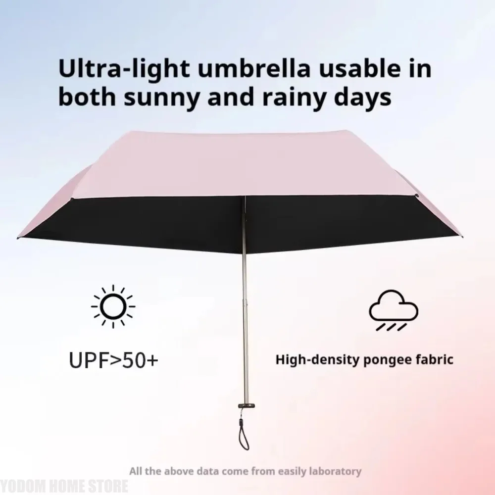 

New Foldable Manual Sun Umbrella 5-Bone Frame Sun Protection Dual-Purpose Umbrella Ultra-Light UV Protection Pencil Umbrella