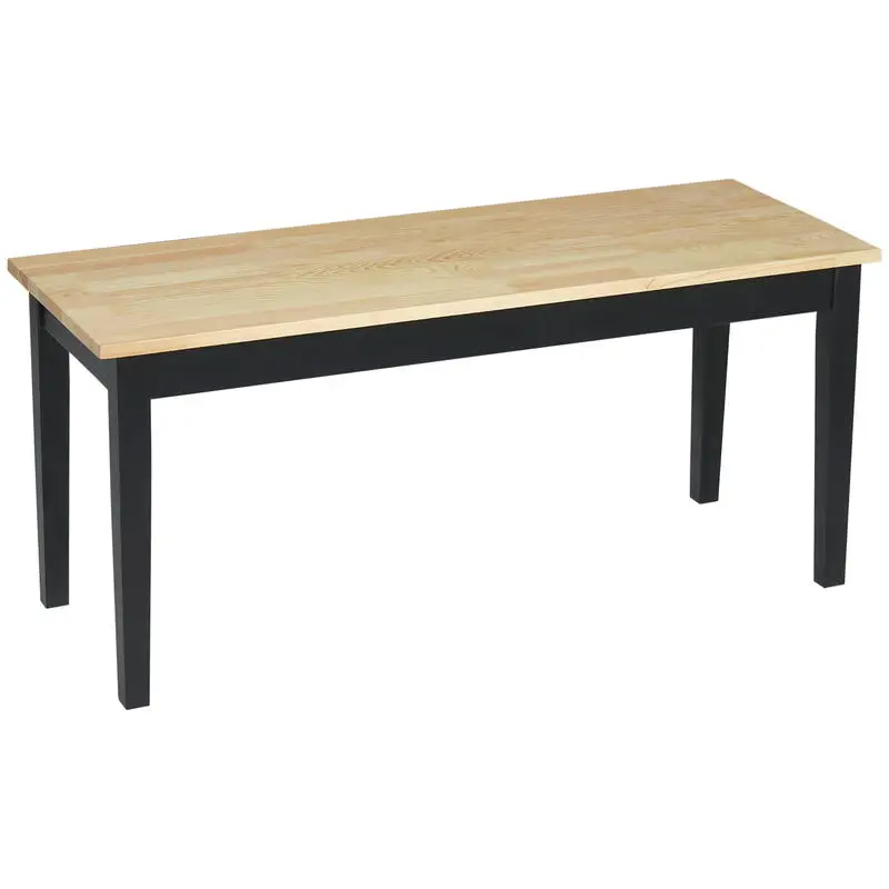 Banc moderne pour 2 personnes, banc en bois, bois massif, laqué, naturel + noir
