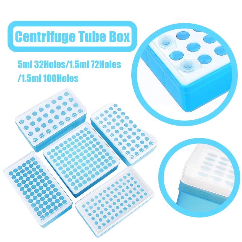 32/72/100Holes 1.5/5ML Plastic Micro Centrifuge Tube Box Stand Test Tubes PCR Pipe Office And School Lab Supplies