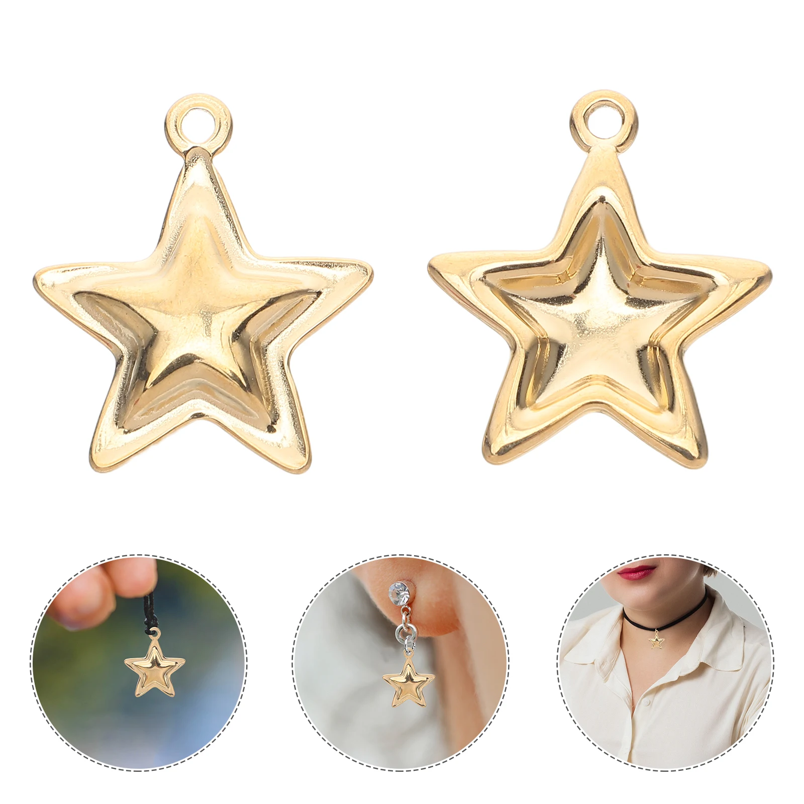

6 Pcs Star Jewelry Accessories Charms for Crafting DIY Mini Bracelet Making Five-pointed