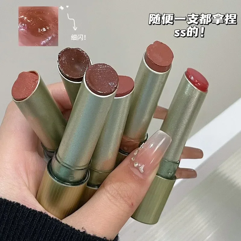 HERORANGE Rossetto idratante a specchio liscio con cuore di pesca - Lucidalabbra solido sbiancante per il trucco delle feste degli studenti COLORE:06