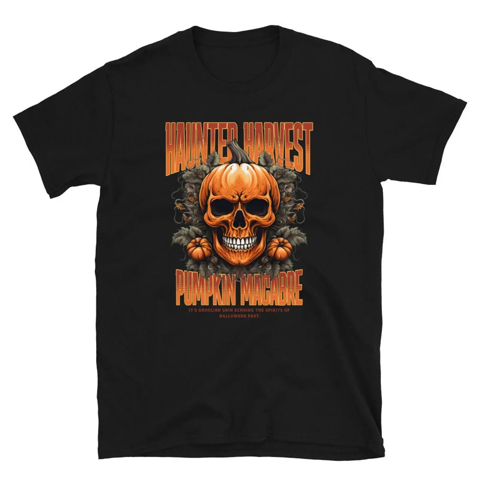 Haunted Harvest Halloween  T Shirt vintage Washed Versatile Unisex Slightly Stylish graphic streetwear Breathable Casual homme
