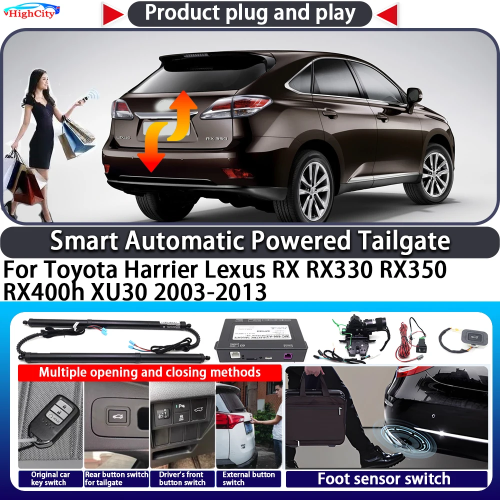 

For Toyota Harrier Lexus RX RX330 RX350 RX400h XU30 2003-2013 Smart Automatic Powered Tailgate Key Lift Close Kit Power Tailgate
