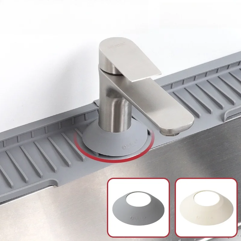 

For Bathroom Kitchen Gadgets 1pc Silicone Faucet Absorbent Kitchen Mat Sink Splash Catcher Countertop Protector Mat Draining Pad
