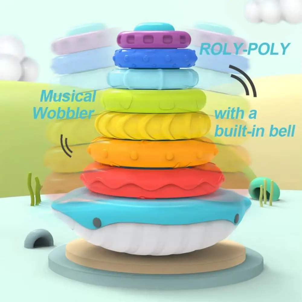 Unregelmäßige Quadratische Regenbogen Stacker Baby Spielzeug Regenbogen Turm Montessori Spielzeug Rotierenden Schraube Bolzen Spielzeug Frühe Bildung Puzzle