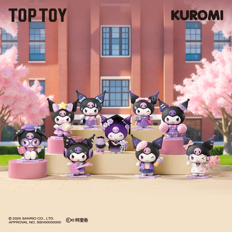 

Toptoy натуральное пятно Sanrio Kuromi Campus Diary Series ручная работа слепая коробка игрушка Kawaii Kuromi кукла настольные украшения подарок на день рождения