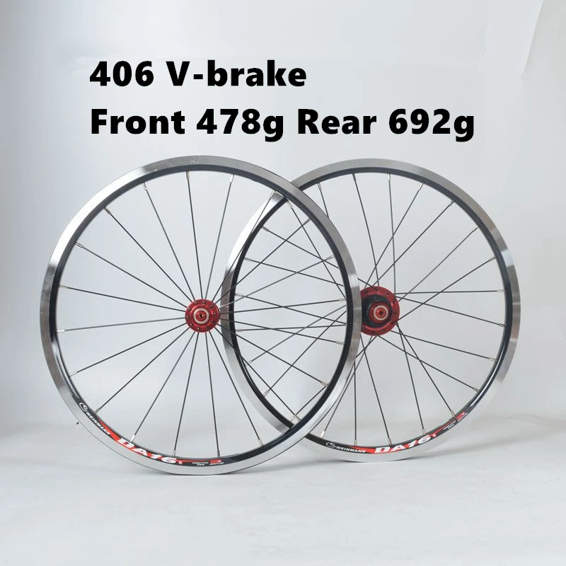 20 Inch Wheel Disc-brake V-brake 4 Bearings 120 Rings Lightweight BMX Folding Bike Wheelset 451 406 Rim Aluminum Alloy