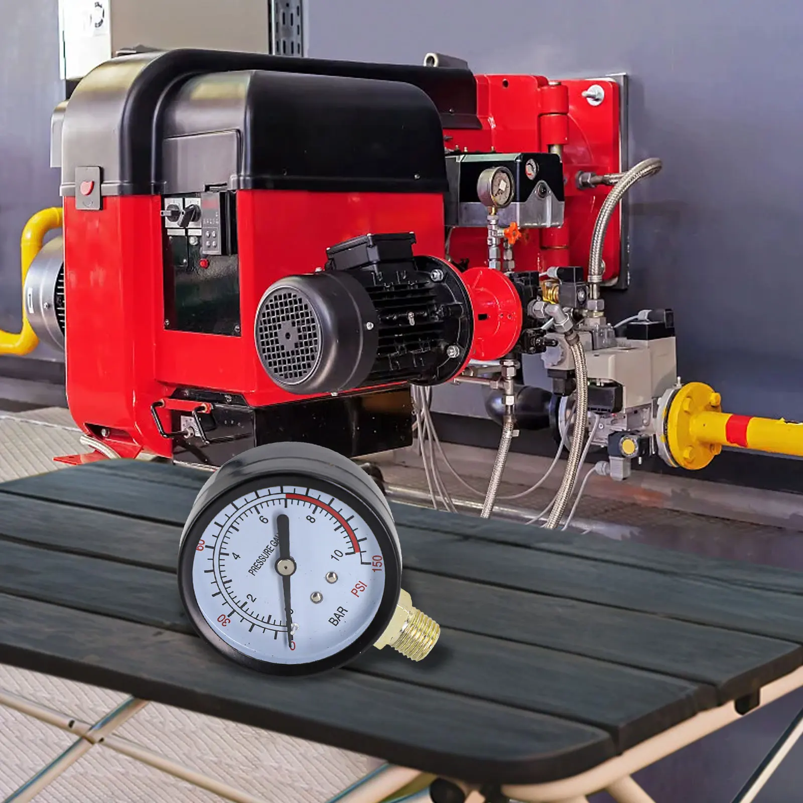Y60 Pressure Reading Device 0-1.6 MPa 0-230 PSI with G1/4 Thread for Air Compressor Use in Pneumatic Tools and HVAC Equipment