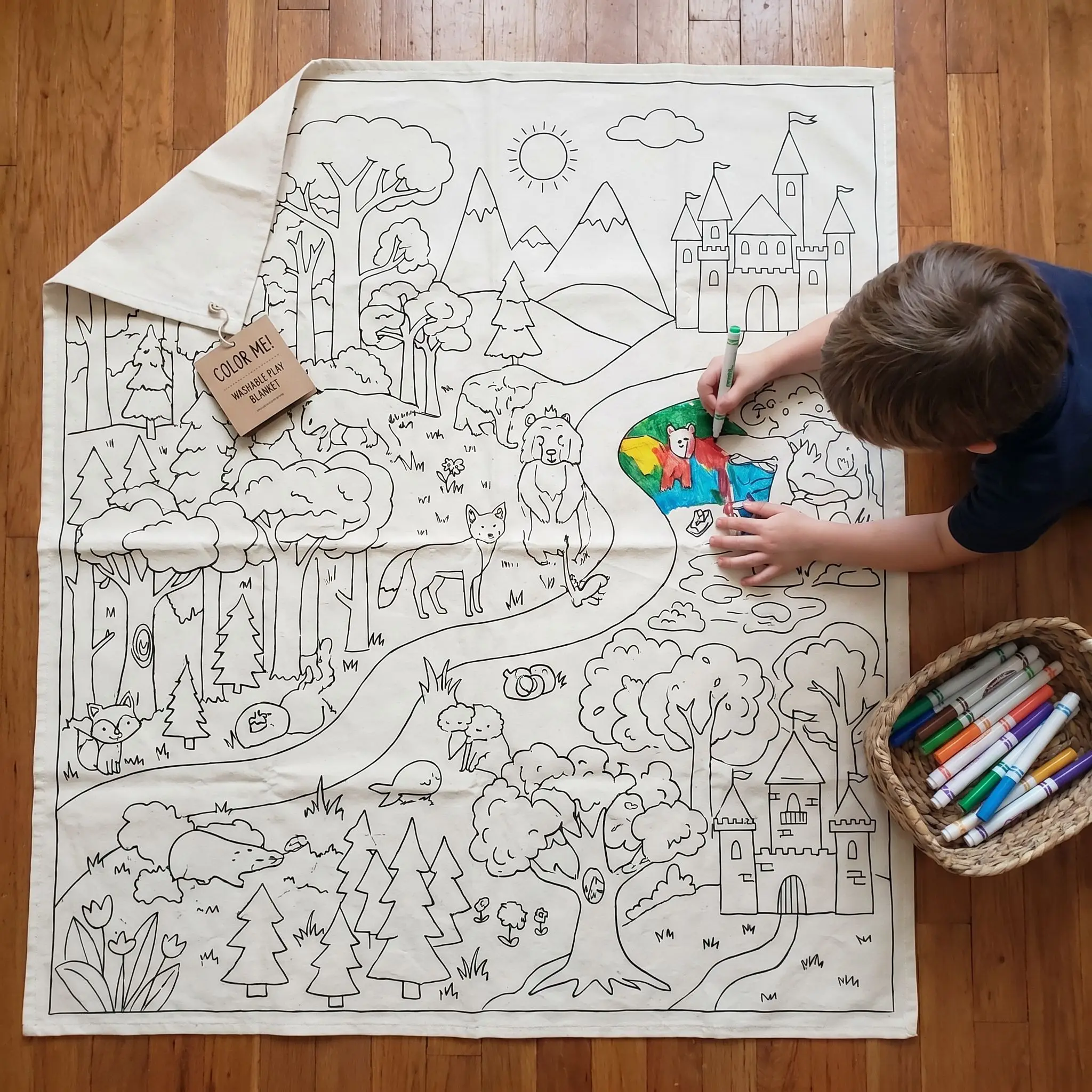 Eco-Friendly Reusable Colour in Blanket 100% Polyester Skin-Friendly Crystal Minky Fleece Sherpa Blanket Kids Drawing Blanket