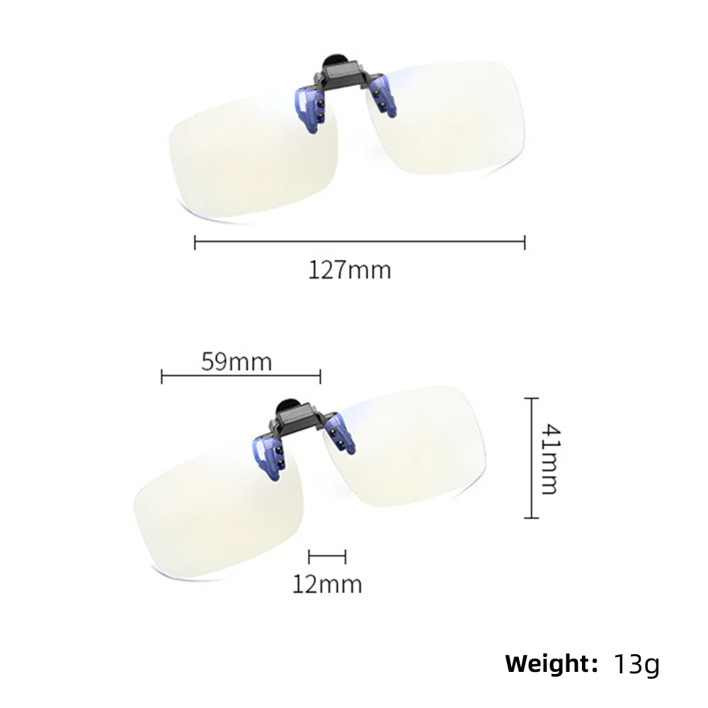 Blaulicht-blockierende Brille zum Anklipsen, Gaming-Männer, klarer Anti-Bluelight-Ray-Filter, Computer, quadratisch, klare Linse, Damen-Brille – Detail 7