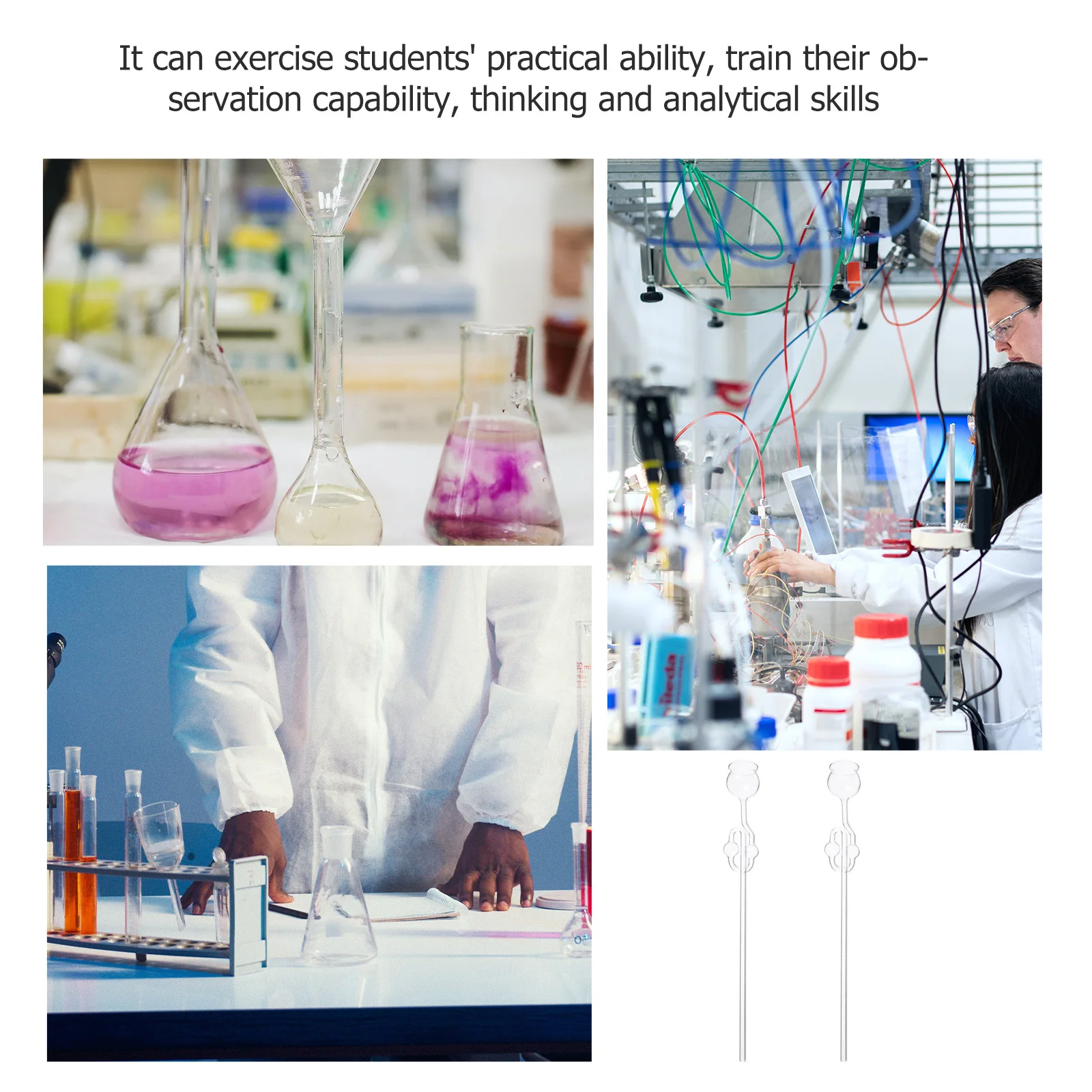 

2Pcs Double Ball Transparent Safety Funnel Glass Long Laboratory Funnel Borosilicate Chemical Resistant Liquid Filling Device