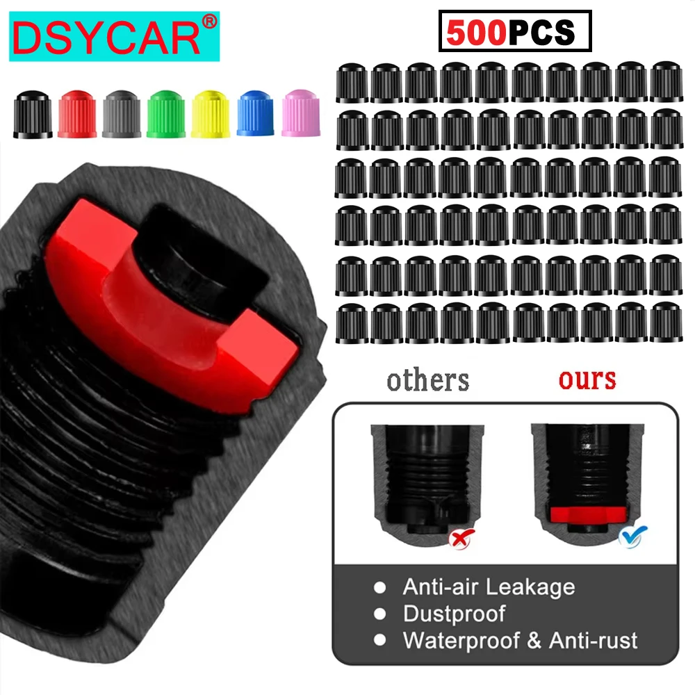 500 шт. колпачков для ниппелей шин с резиновым уплотнительным кольцом, универсальные колпачки для автомобилей, внедорожников, велосипедов, грузовиков, мотоциклов