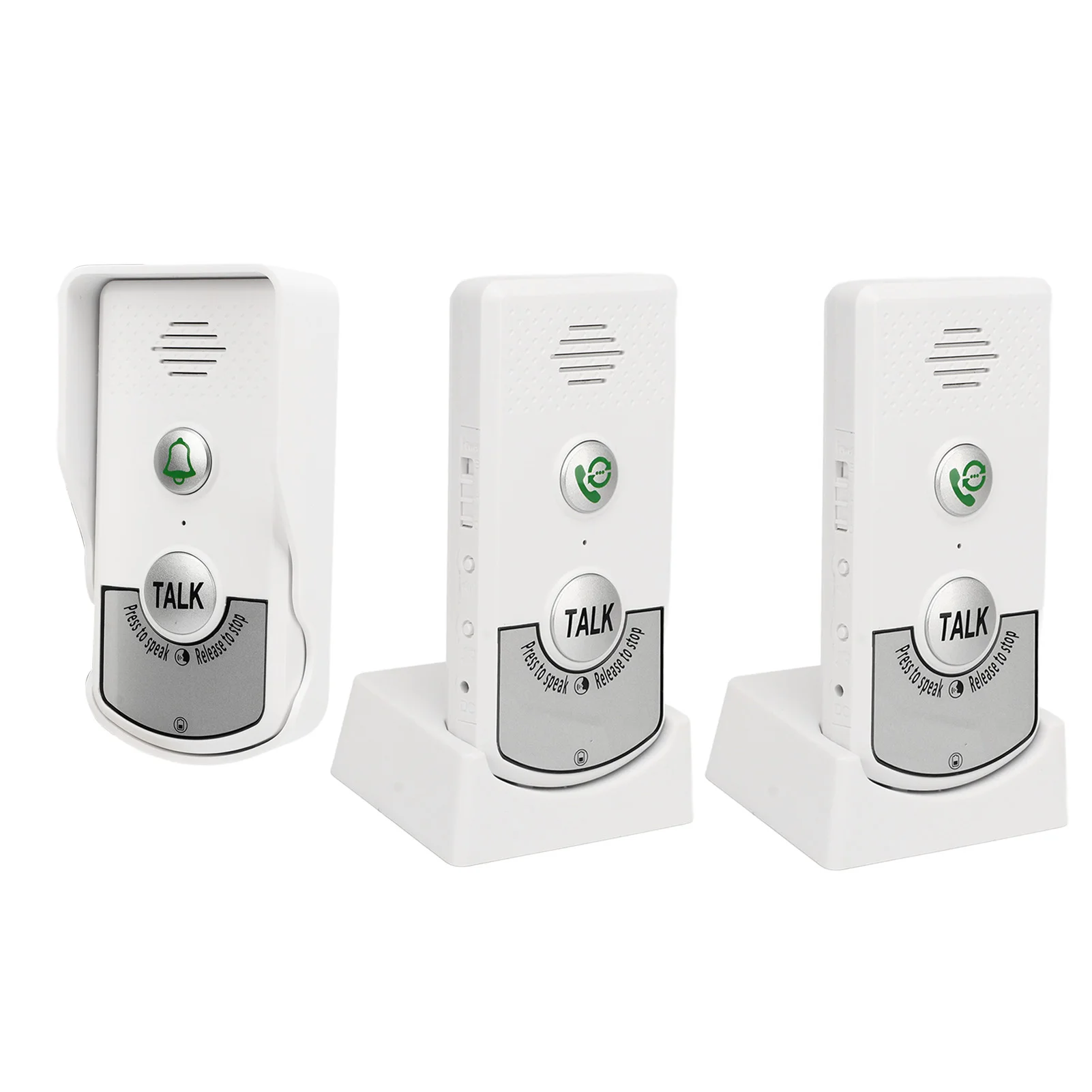 أجراس باب إنتركوم لاسلكية رقاقة ممتازة مسافة 1000 متر أجراس باب إنترفون صوتية بيضاء ذكية للمنازل والمصانع والفيلات