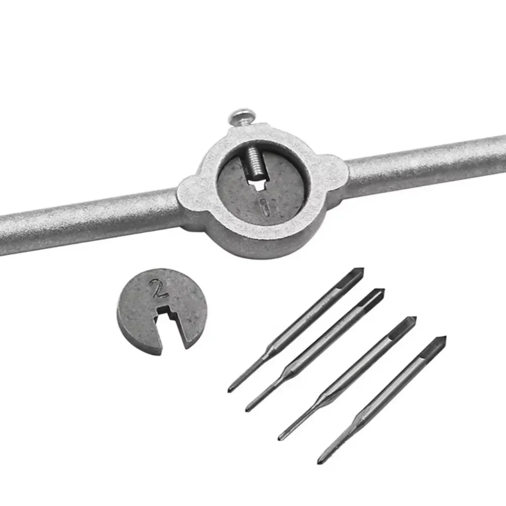 10Pcs Metric Micro Hand Thread Tapping Die Twister Assembly High-speed Steel 6542 Mini Tap Wrench Set M1.1 M1.2 M1.4 M1.6