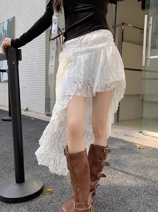 

Повседневная асимметричная юбка с высокой талией и нерегулярным подолом, женская весенняя коллекция Faion, прямой крой