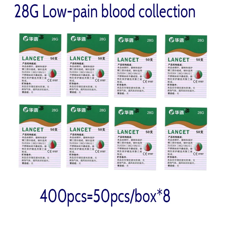 

400Pcs 28G Low pain Blood Lancets Disposable Needles Microsampling Sterile Lancets Vent Drain Blood Lancet Disposable Needles