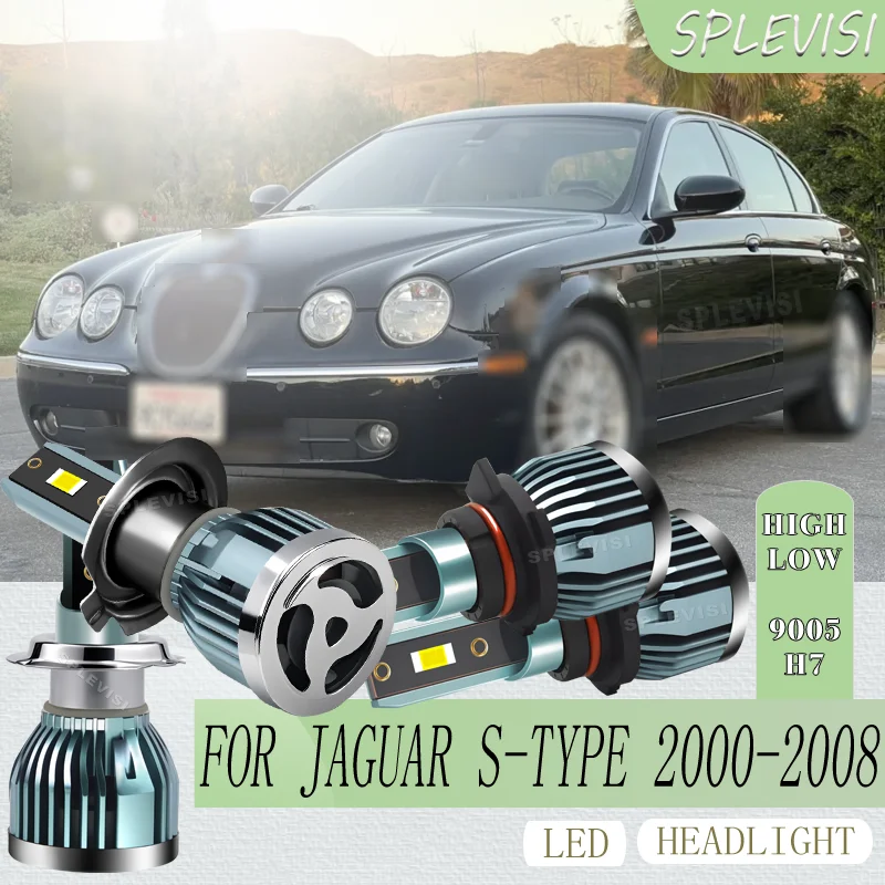 LED Headlight high low beam Instant Full Brightness Long-Term Use For Jaguar S-Type 2000 2001 2002 2003 2004 2005 2006 2007 2008