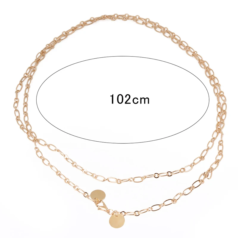 Women's Mini Metal Dress Waist Chain Belt Sequins All Match Casual Elegant Clothing Thin Chain Belt