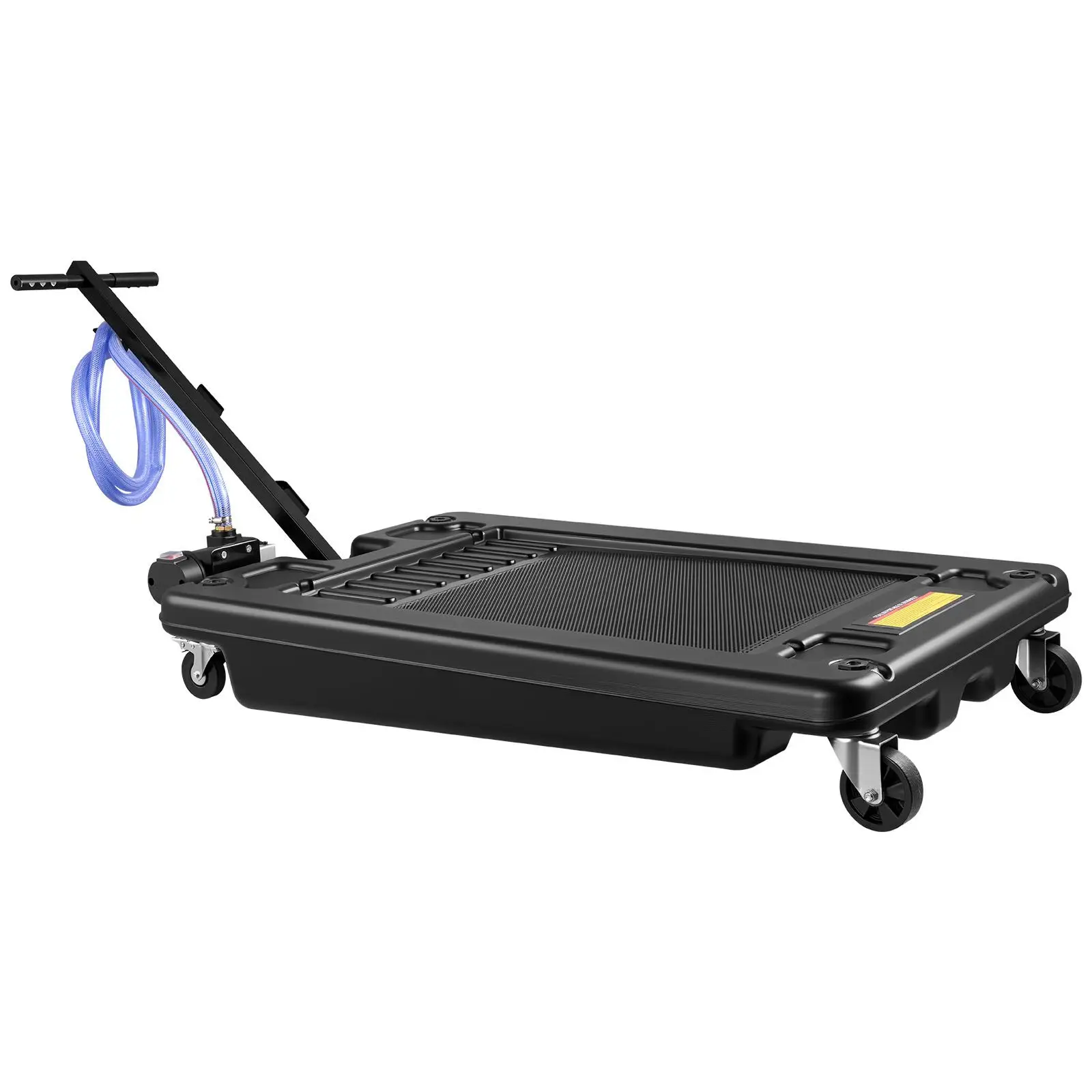 Low Profile Oil Drain Pan, 17 Gallon Capacity, Rolling Oil Drain Pan with Electric Pump & 7.2 ft Hose, Leak-proof & Corrosion-re