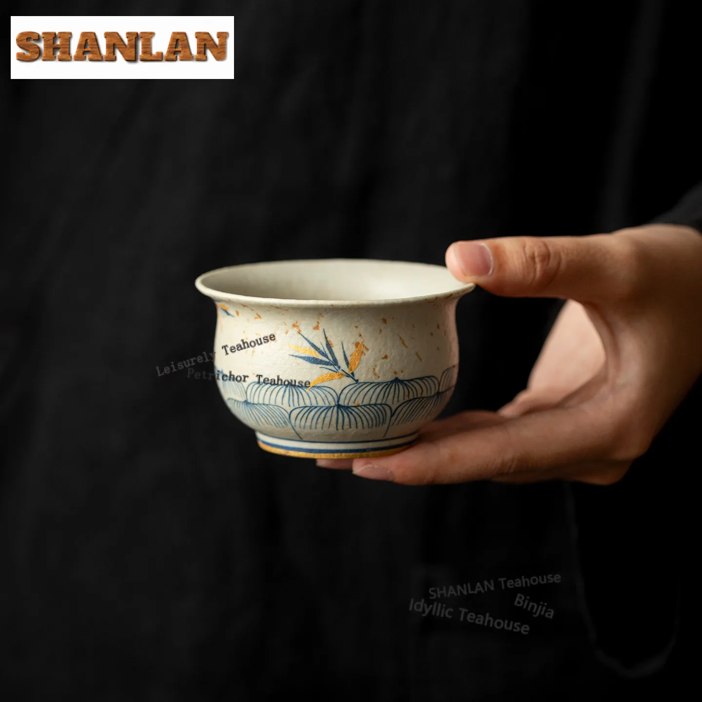 

80 мл ручная роспись лотоса, бамбуковая чашка с тенями, креативная чайная чаша, набор чашек, чайная дегустация, ароматическая чашка, чашки Chazhan Master Cups Cafes