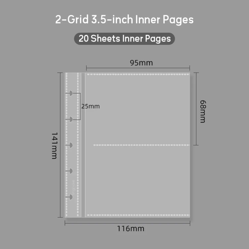 High Quality Mushroom Hole Photocards Holder Vertical Transparent Photo Album Loose Leaf Bill Storage Booklet