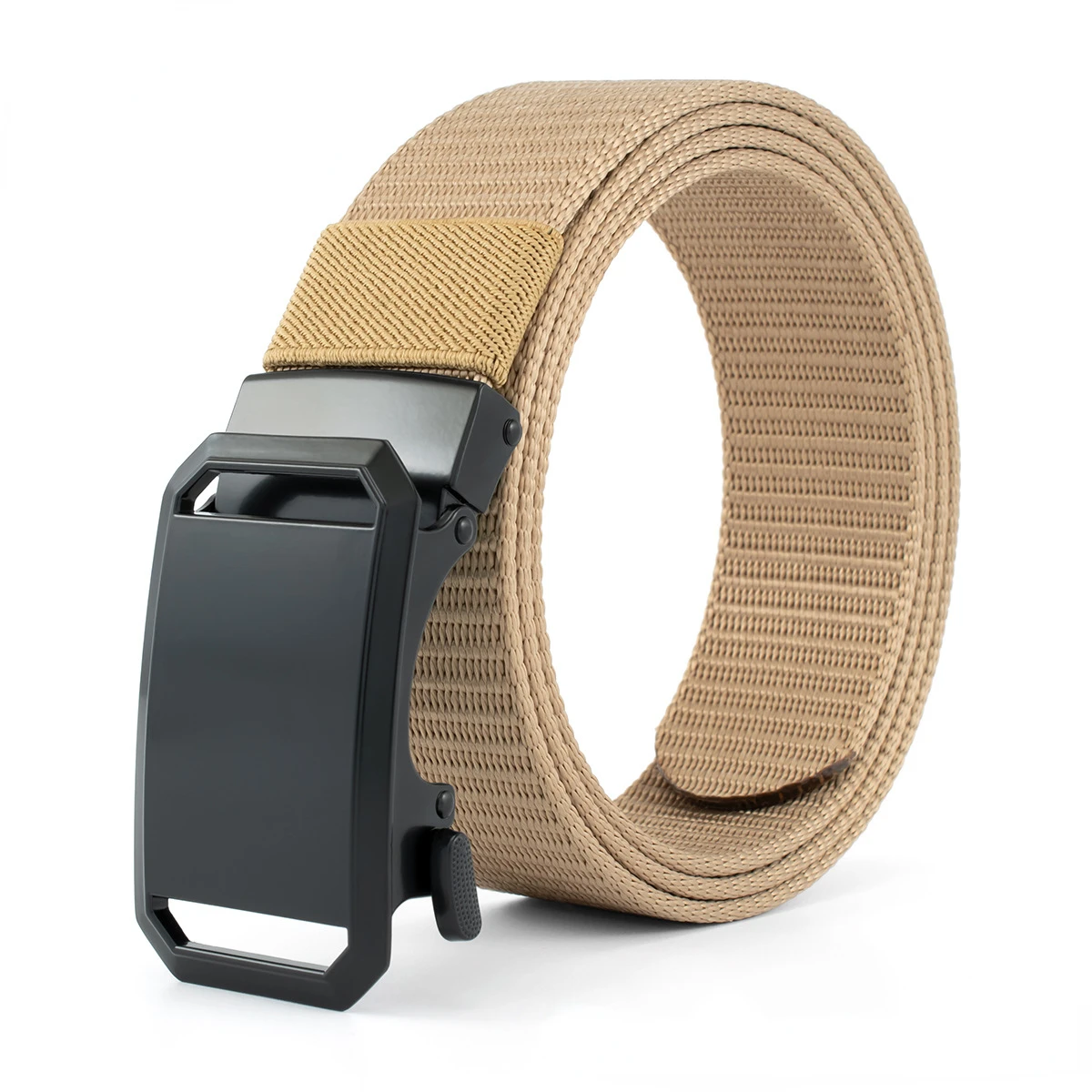 

3.5cm Fashion Canvas Men's Belt Alloy Automatic Buckle Outdoor Wear-resistant Braided Belt for Men