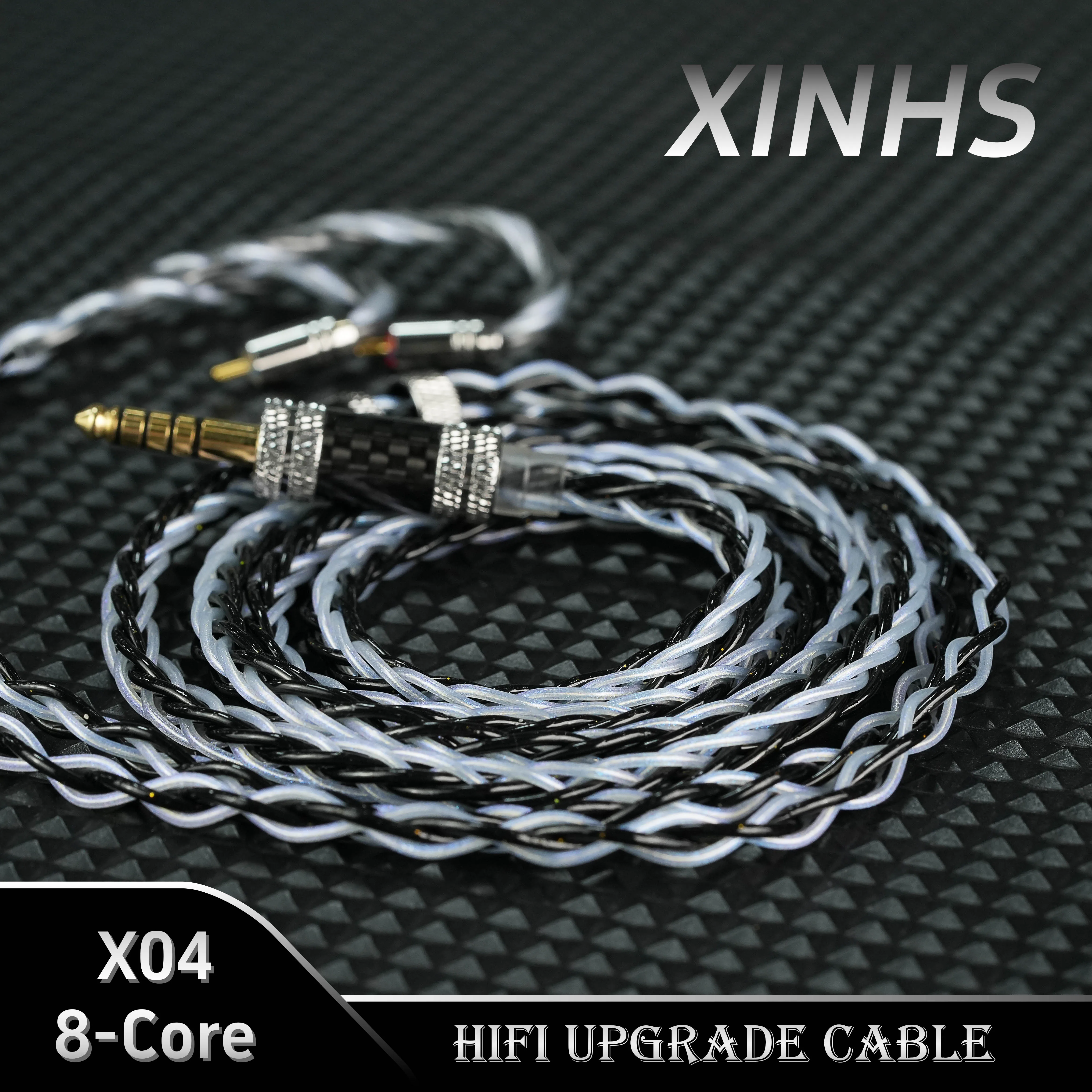 XINHS X04 8-Kern Palladium-beschichtetes Reinsilberkabel + Fünf-Elemente IEM Upgrade-Kabel 0.78 2pin IE900 MMCX HiFi-Kopfhörerkabel – Detail 1